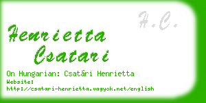 henrietta csatari business card