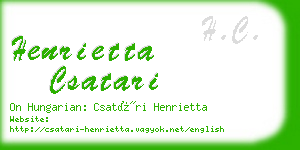 henrietta csatari business card